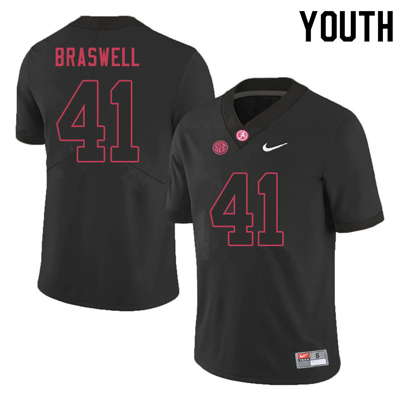 Youth #41 Chris Braswell Alabama Crimson Tide College Football Jerseys Sale-Black - Click Image to Close